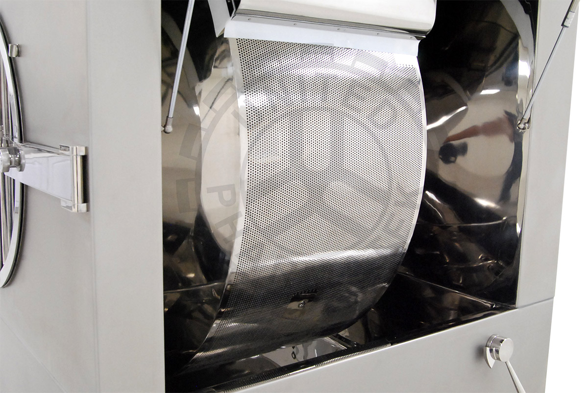 Perforated film coating pan